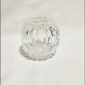 Crystal Glass Jewelry Box Trinket Stash Box Glass Apple Vintage Round